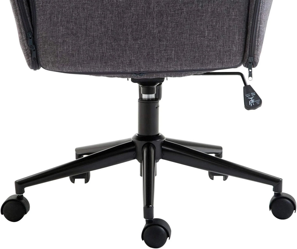 Dark Gray Linen Office Chair with Swivel Wheels S1244