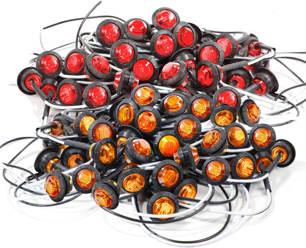 3/4 Inch Round LED Trailer Side Marker Lights 200 Pack Y683