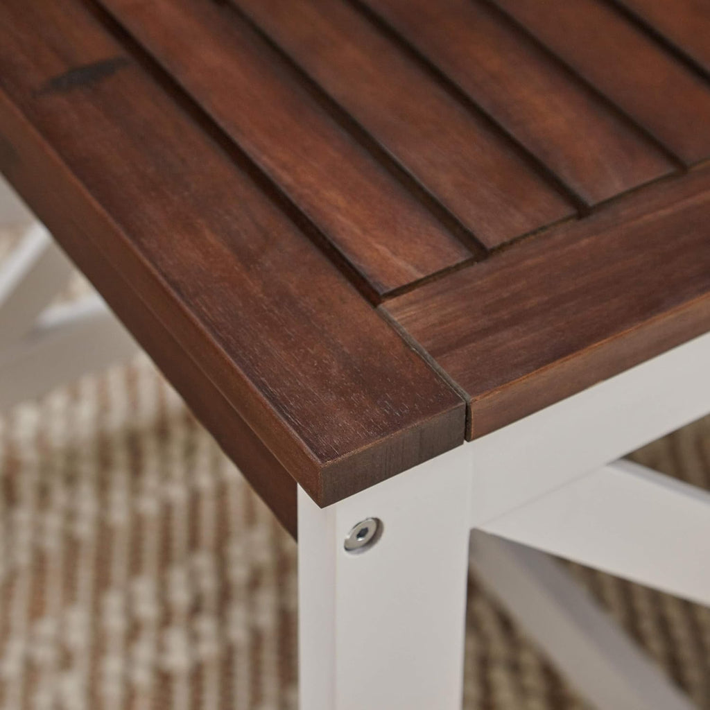 Acacia Wood End Table, Dark Brown Finish L502571