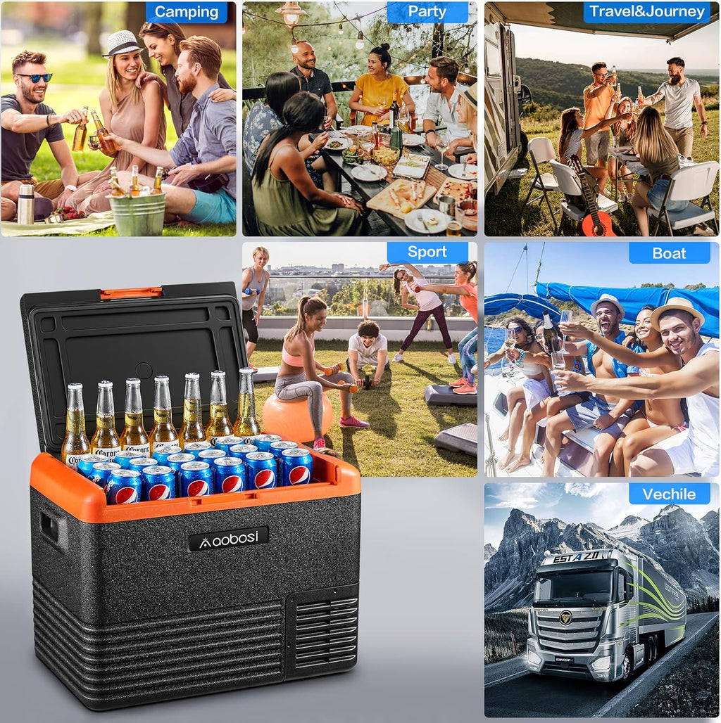 42 Quart (40L) Portable Car Refrigerator Freezer Single Zone Electric Compressor Cooler D59330