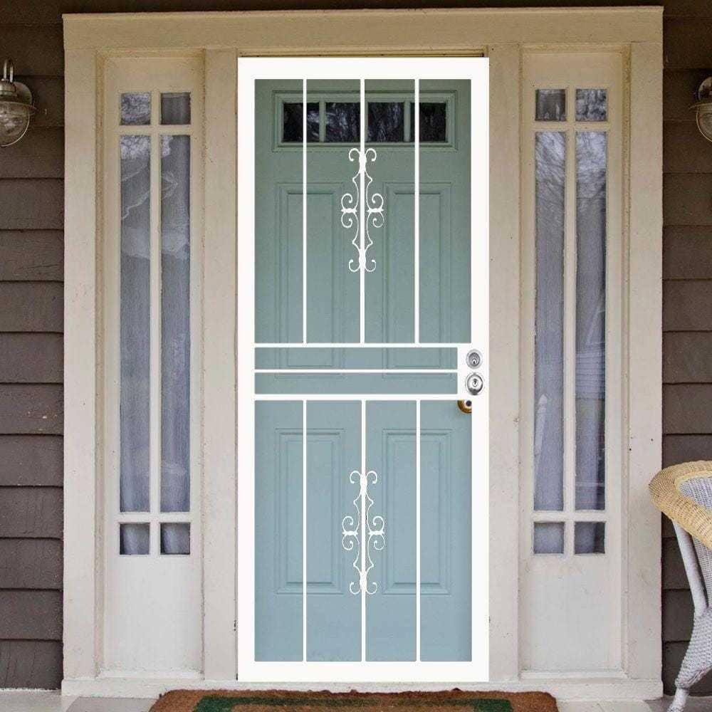 32 in. x 80 in. Steel White Prehung Security Door I513489