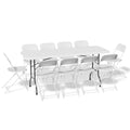 11-Piece 6 Ft Folding Dining Table with Chairs Set, White H6407