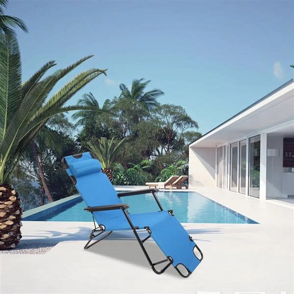 Blue Portable Folding Reclining Chair X388639