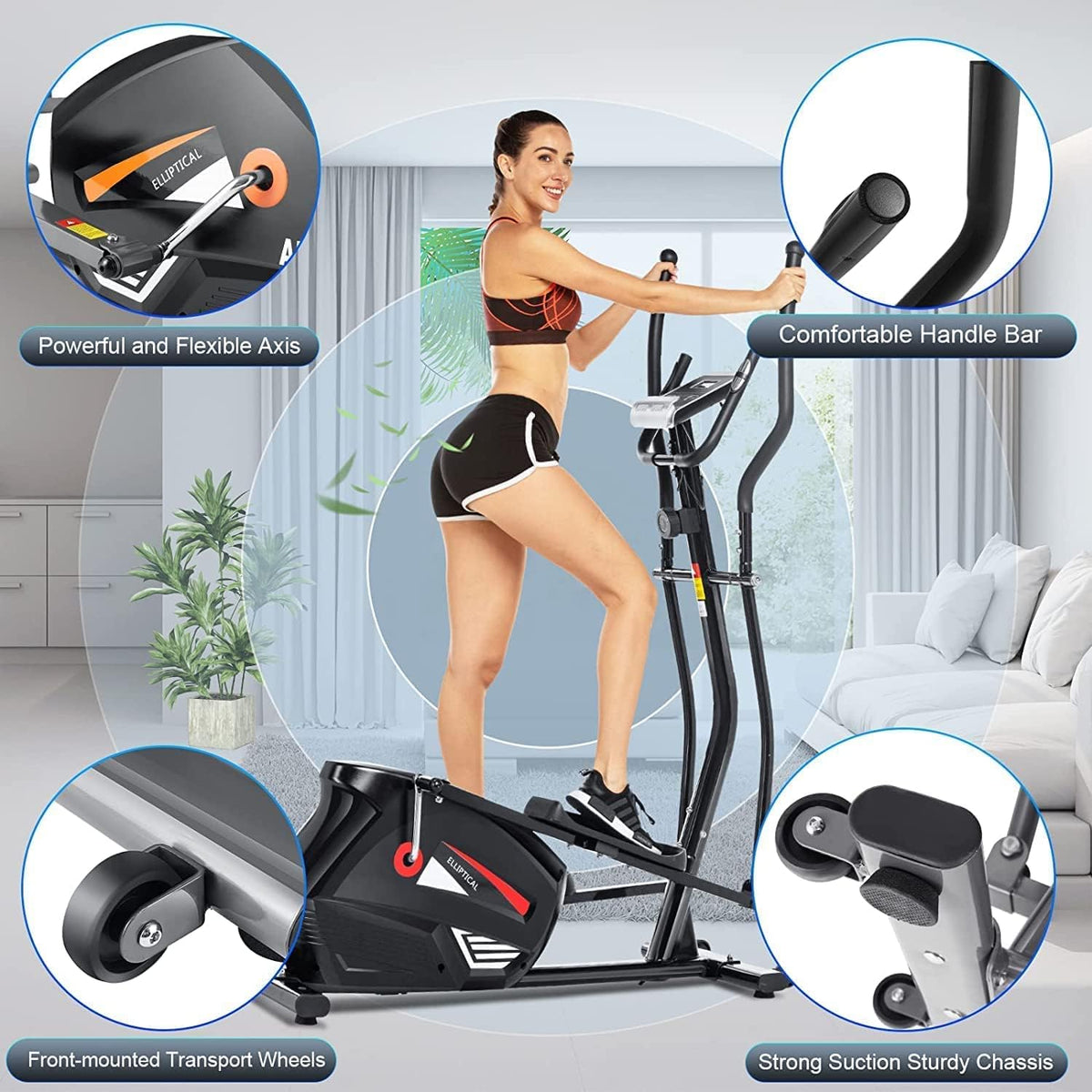Elliptical Machine with Magnetic Resistance and 390 lbs Weight Capacity A523776