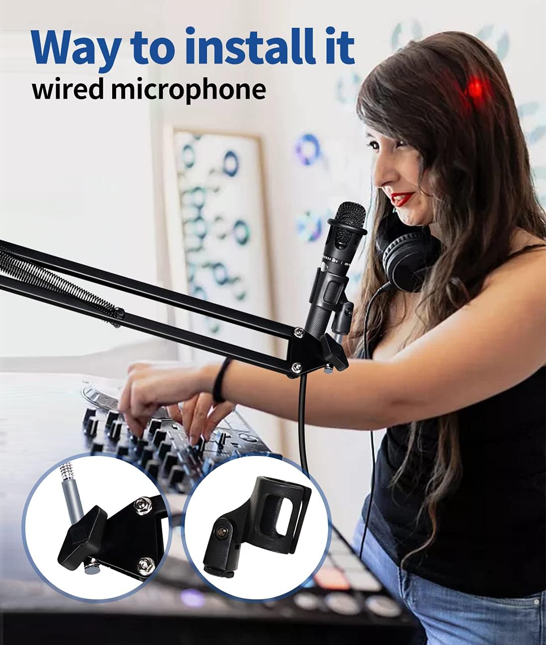 Microphone Isolation Shield Kit with Microphone Arm Boom Stand Absorbent Foam X279736