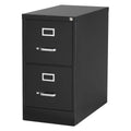 Black 2 Drawer Letter Width Vertical File Cabinet P7548