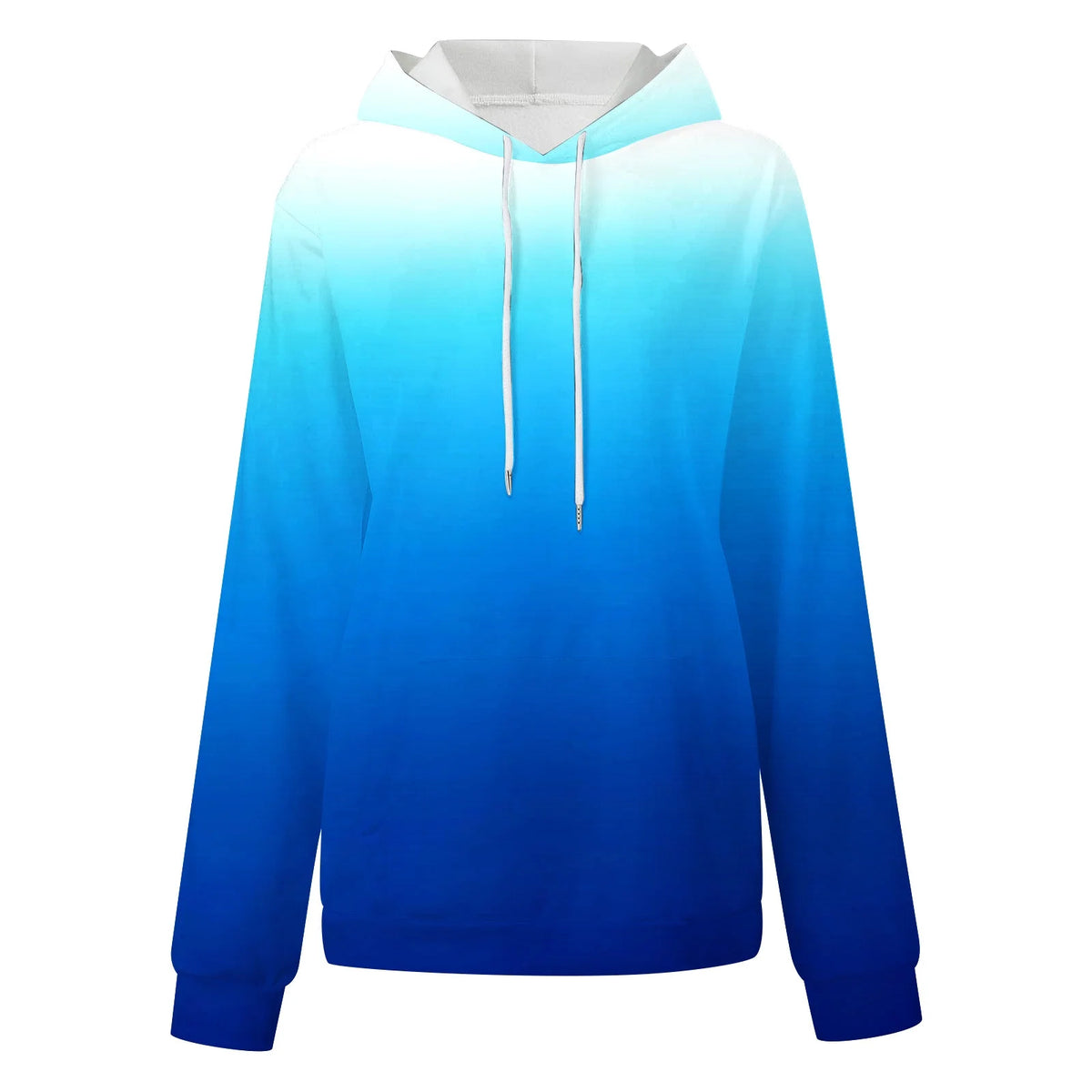 Casual Gradient Printing Long Sleeve Oversize Hooded Pullover Tops L726550