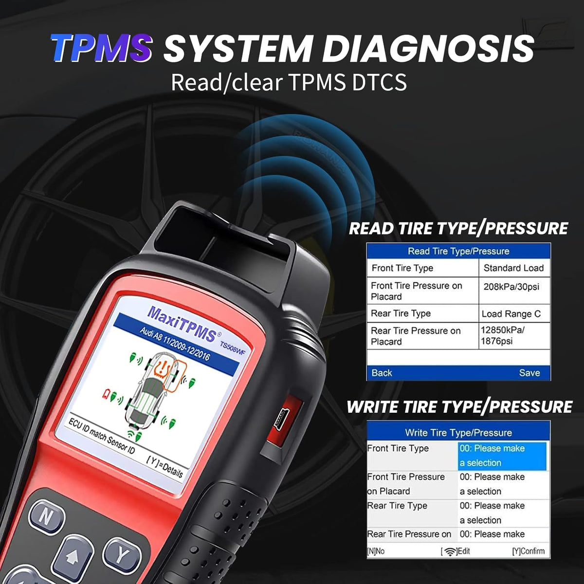 TPMS Tool with 4PCS 315+433MHz Sensors G617