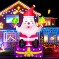 6Ft Inflatable Santa Claus with Gift Boxes and Built-in LED Lights B263