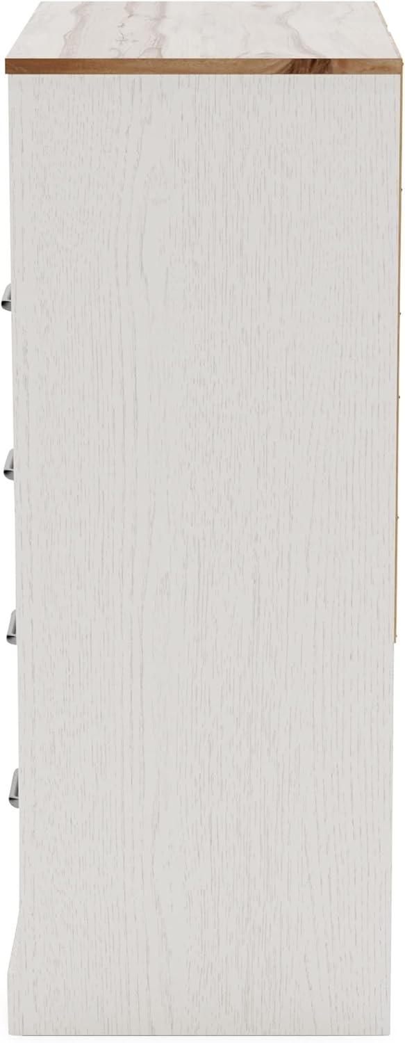 White 5 Drawer Wood Chest I209