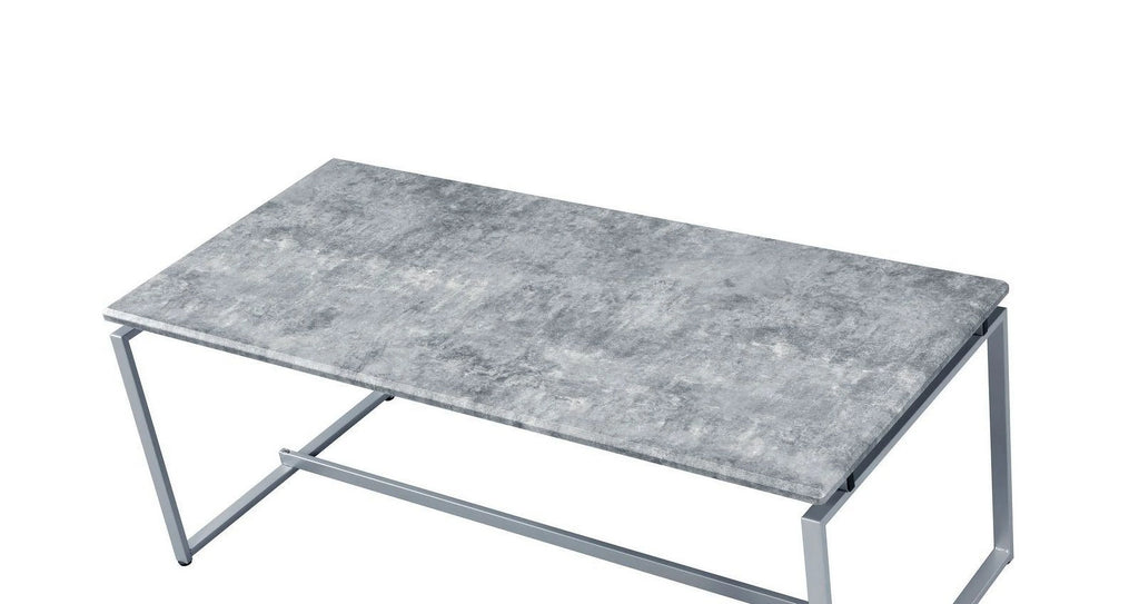3-Piece Rectangular Wooden Coffee and End Table Set in Gray E3559