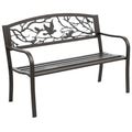50" Animal Pattern Cast Steel Metal Garden Bench X54839