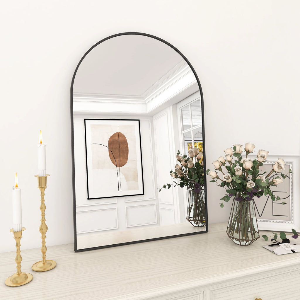 Wall Mounted Mirror, 20 x 30 Arch Gold M16241
