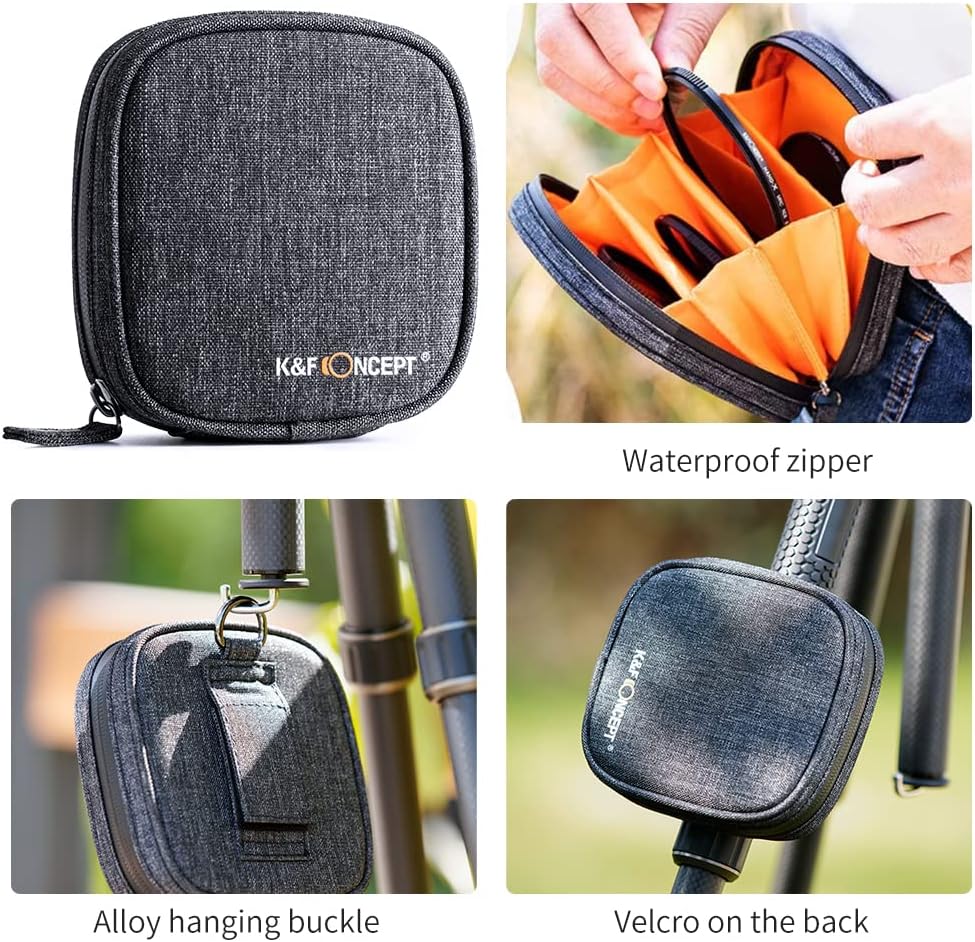 82mm Fixed ND Lens Filter Kit, Neutral Density ND4 ND8 ND64 ND1000 Filter Set with 4-Filter Pouch O344892