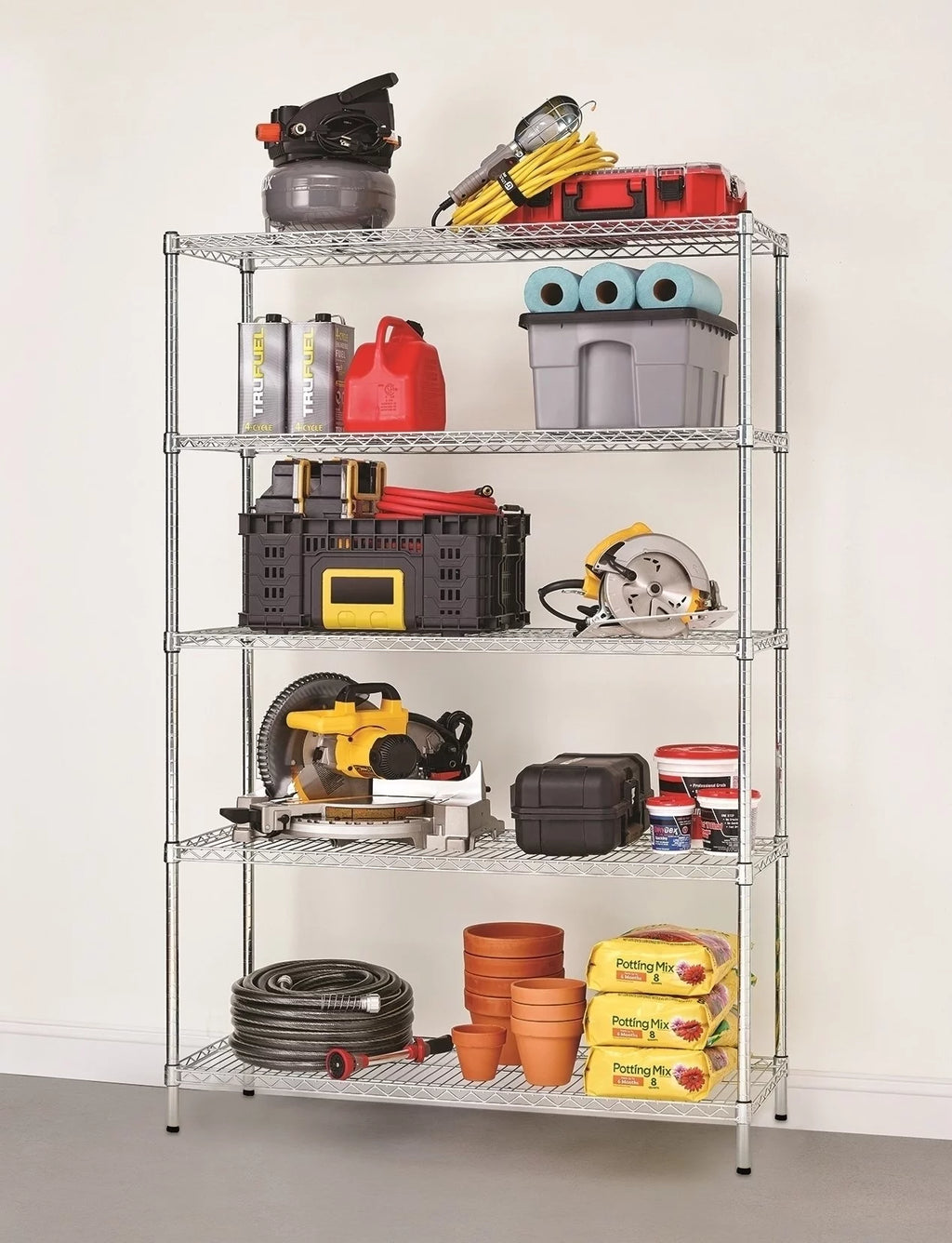 Chrome Wire 5-Tier Heavy Duty Shelf K683967