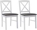 Set of 2 Wood Dining Chairs with Cross Back Q2206