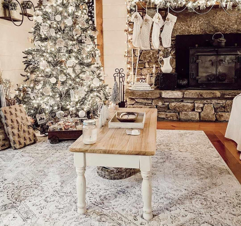 Beige Gray Brown Cream 6'7" x 9' Area Rug Z4861