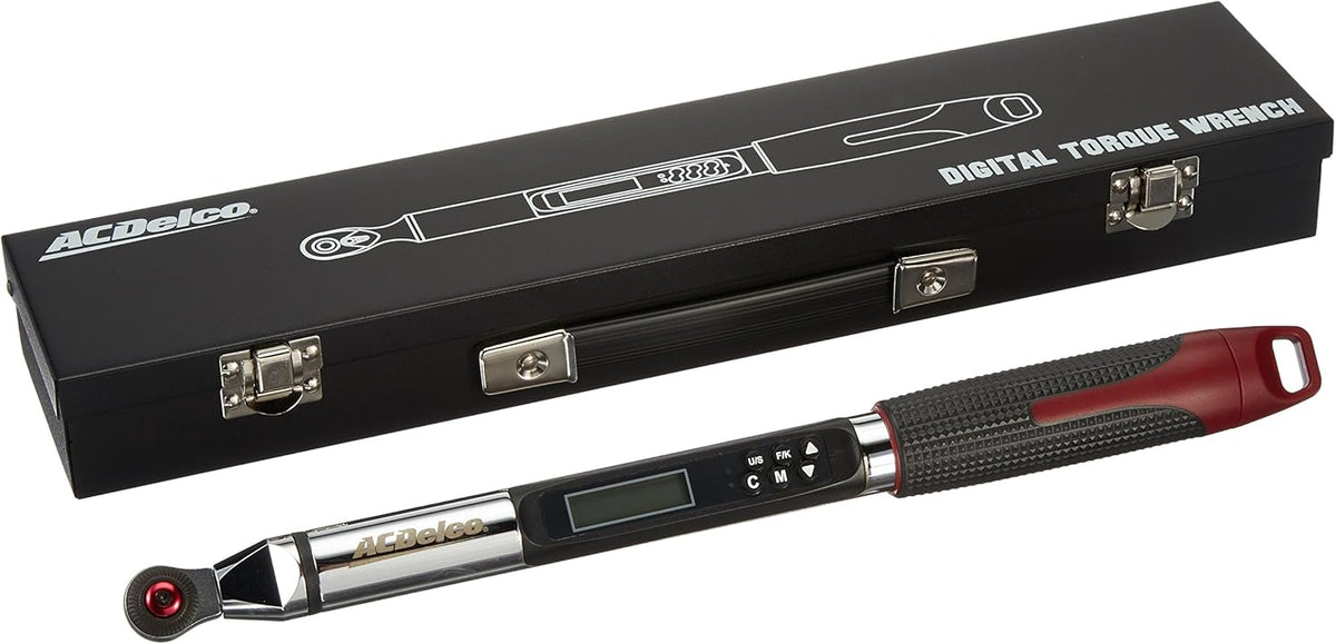 1/4” Interchangeable Digital Torque Wrench with Buzzer and LED Flash Notification E395576