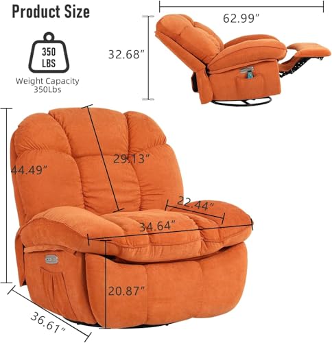 Green Power Recliner Chair with Heated and USB K24449