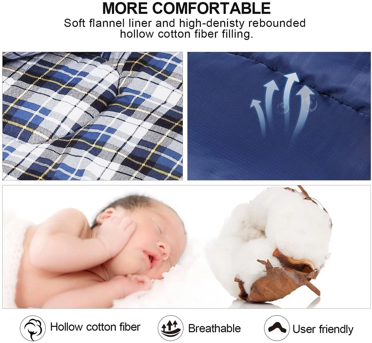 Cotton Flannel Envelope Sleeping Bag Y237