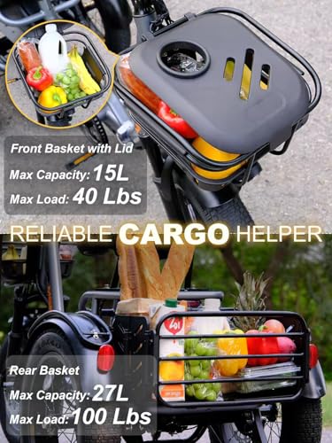 1200W 48V 20AH 18''×4'' Fat Tire Folding Electric Tricycle E81460