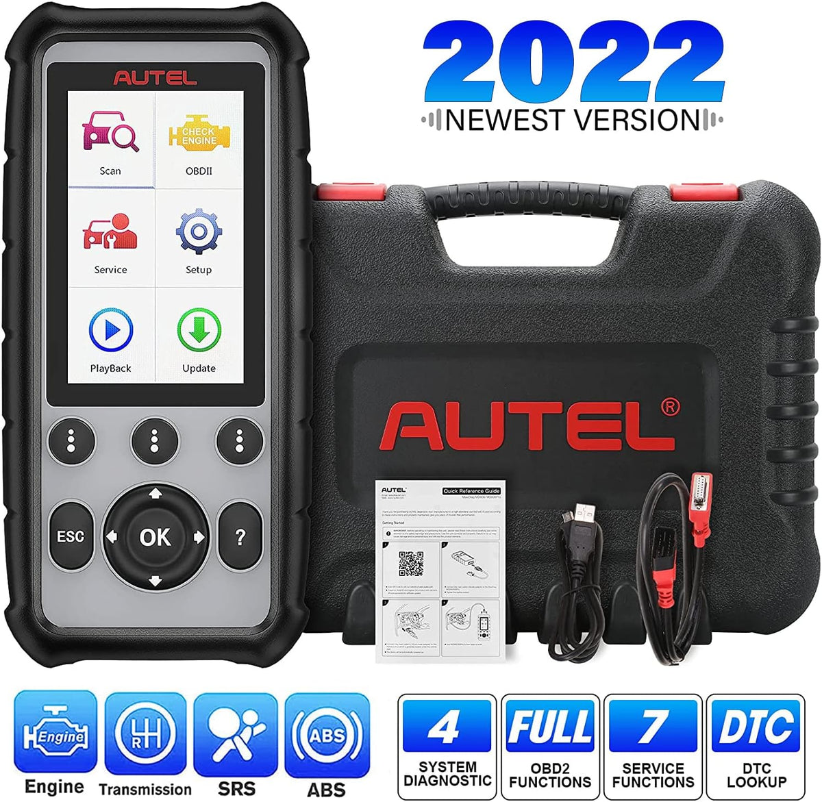 4 System Car Diagnostic Tool with ABS, Engine, Transmission, SRS OBD2 Functions R90259
