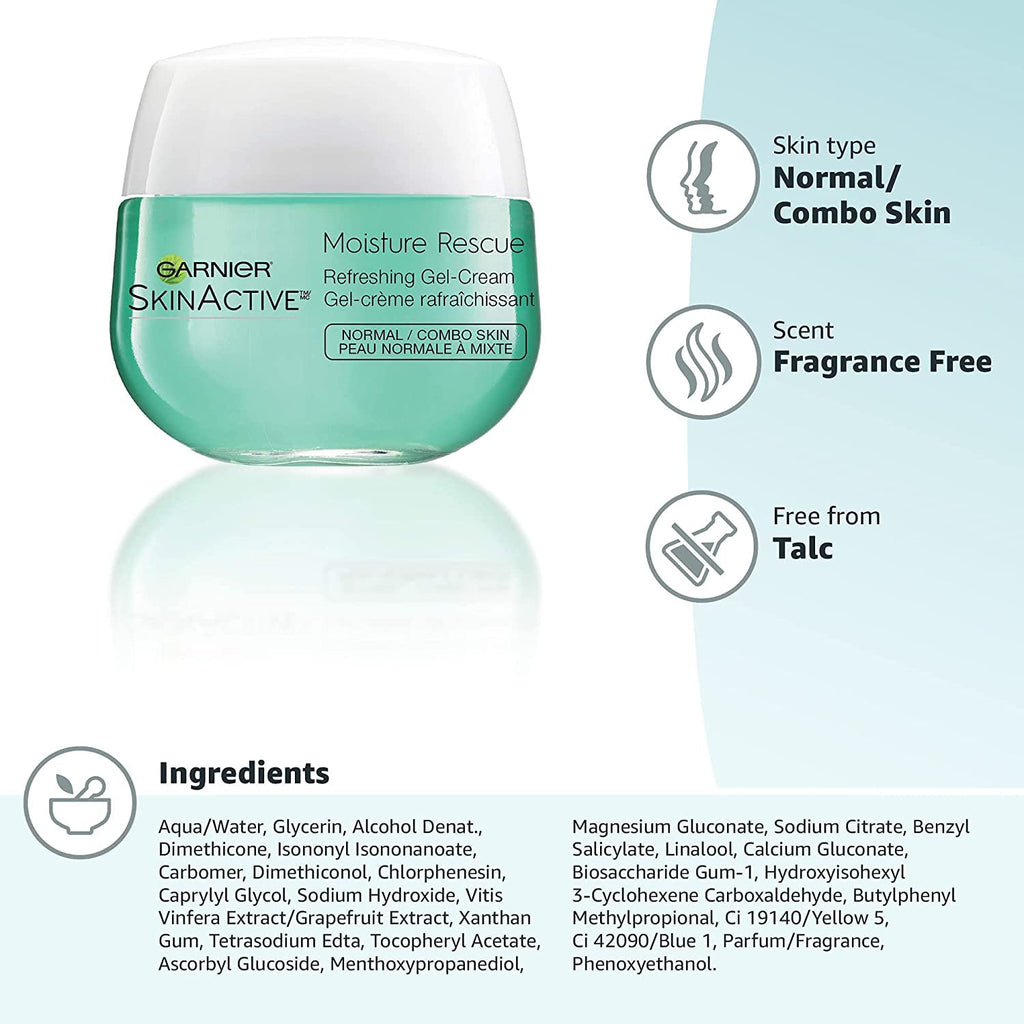 Moisture Rescue Refreshing Gel-Cream, Oil-Free, 1.7 Oz (50g), Pack of 2 G50390