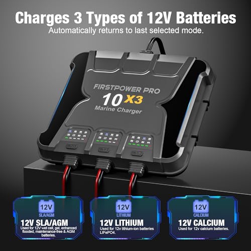 30A 12V Waterproof Onboard Battery Charger for SLA/AGM, Lithium, Calcium & Deep-Cycle Battery M704351