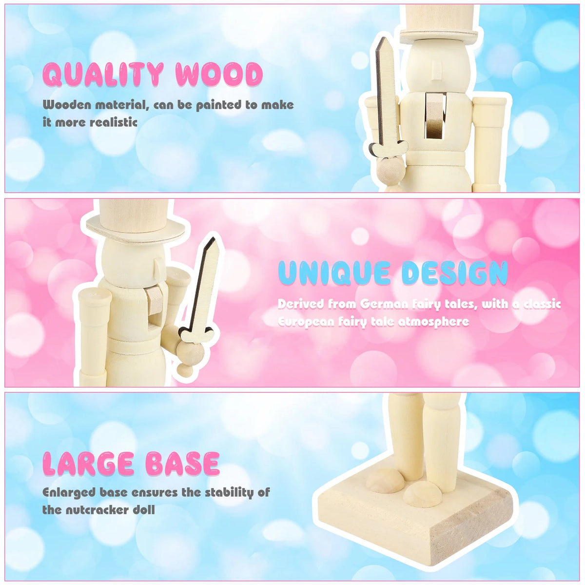 Unfinished Wooden Nutcracker Doll W3818