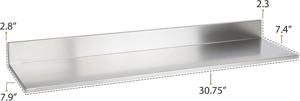 Stainless Steel Wall Shelf Set of 2 U33807
