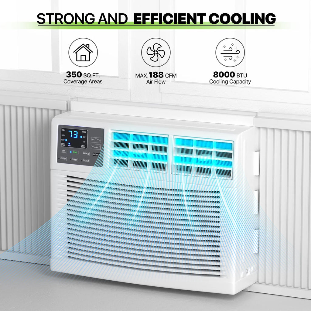 8,000 BTU Smart WIFI Window Air Conditioner White V857828