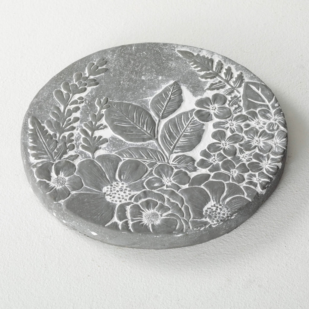 11" Floral Cement Stepping Stone H856