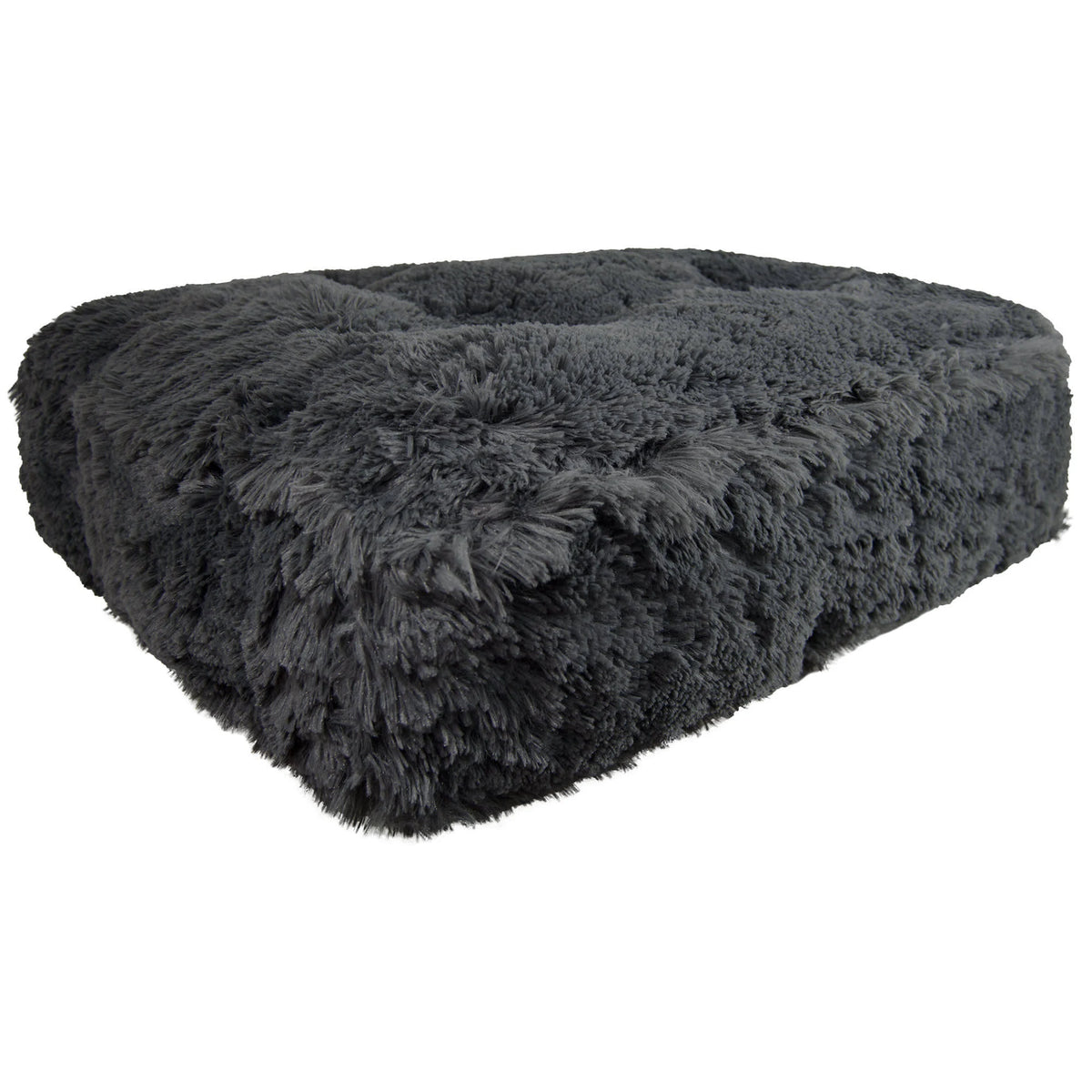 Large 46 inch x 35 inch Grey Faux Fur Pet Bed E451090