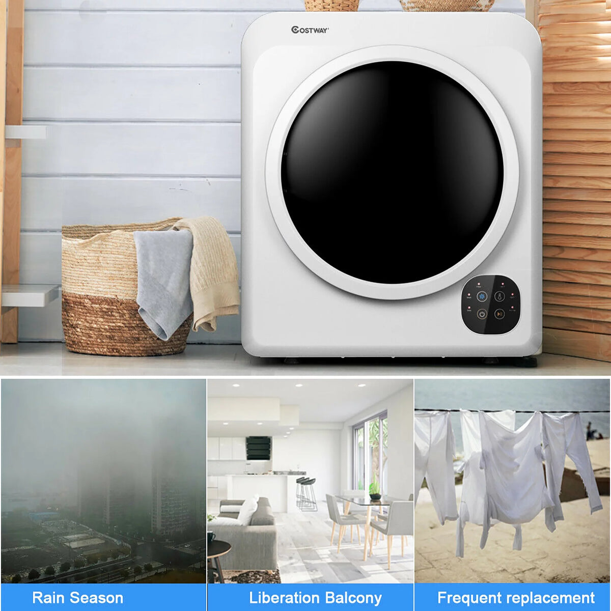 1700W Portable Electric Tumble Clothes Dryer 13.2 lbs G658