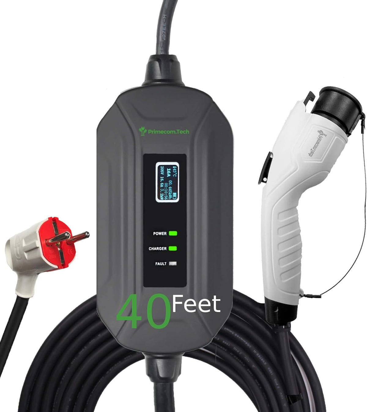 Portable Level 2 EV Charger, 16Amp, 30 Feet Lengths T6664