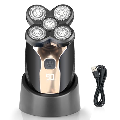 5-in-1 Electric Head Shaver for Bald Men, Waterproof Cordless Razor R481