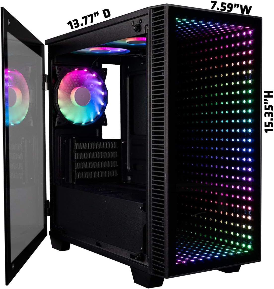 Micro ATX Gaming Desktop Case with Tempered Glass Door R897