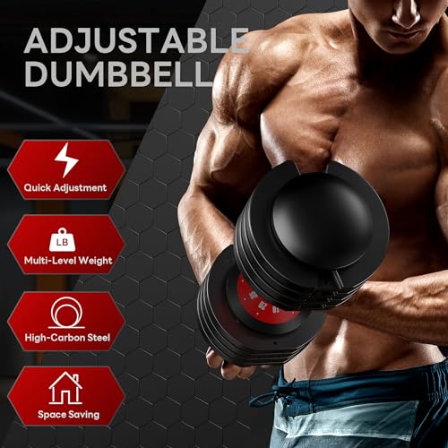 Adjustable Dumbbells 5LB to 110LB 5 in1 25/55LB Dumbbell Set with Anti-Slip Metal Handle G565