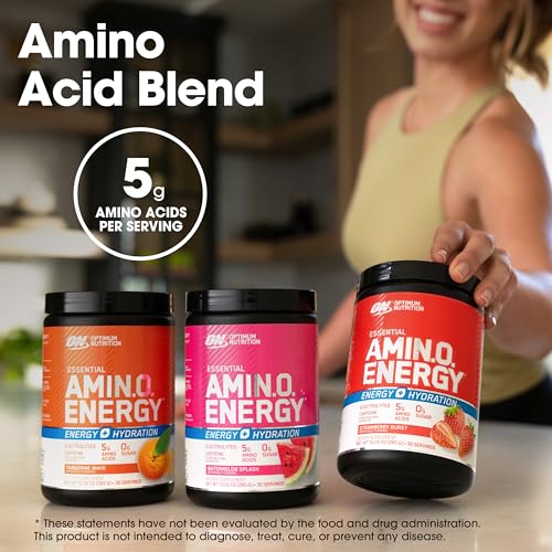 Tangerine Wave 30 Servings Amino Energy Powder with BCAA, Electrolytes, and Caffeine E62175