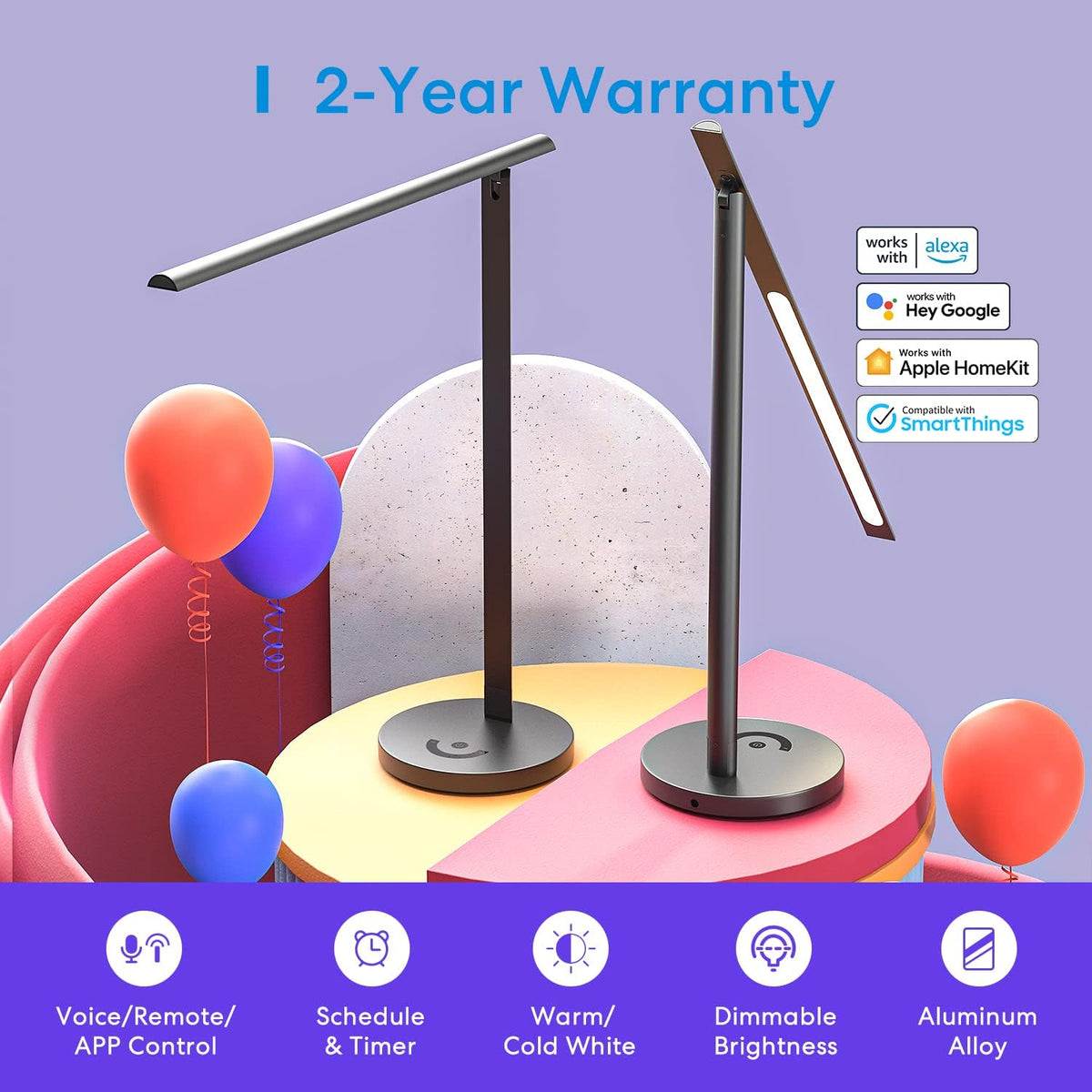 Smart LED Desk Lamp with Tunable White and Remote Control U654