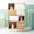 Natural Brass Hairpin Leg Storage Bookcase Q9630