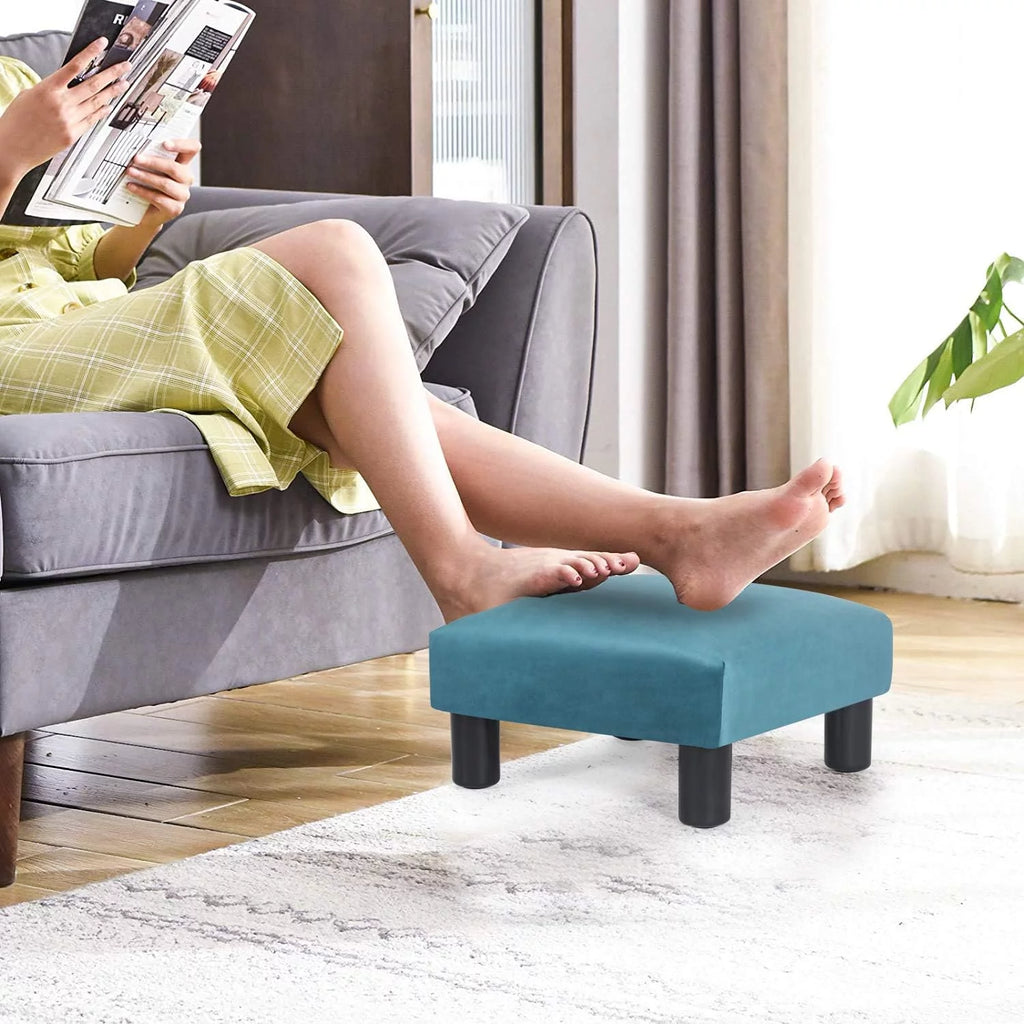 Blue Square Ottoman Footstool L55468
