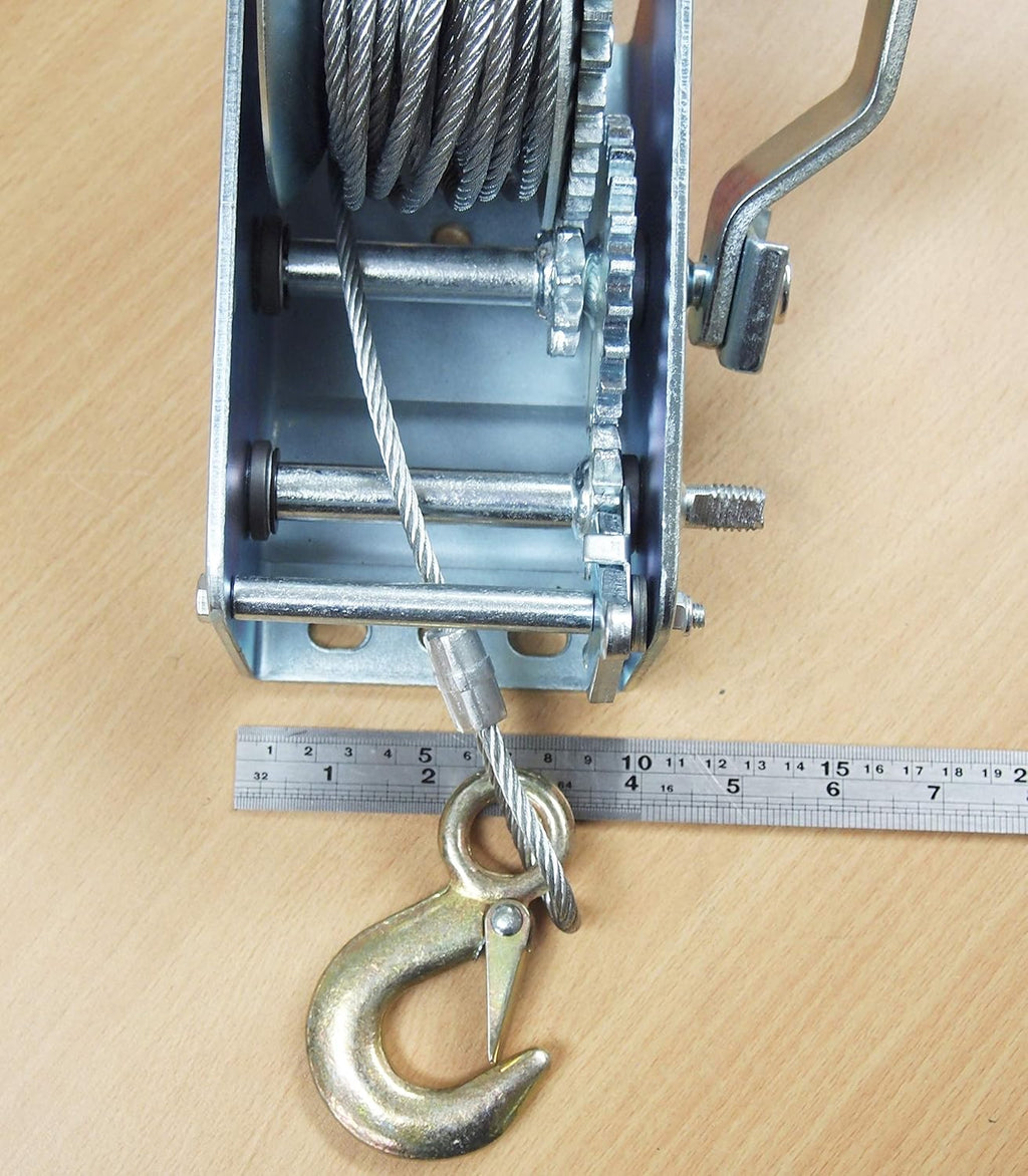 2000LB Dual Gear Steel Cable Hand Winch Pack of 2 K10152