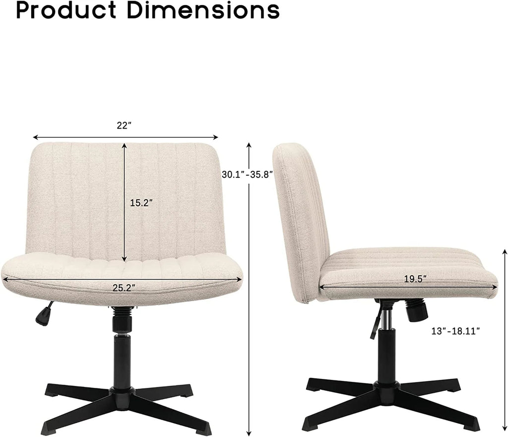 Armless Fabric Padded Swivel Office Chair G66702