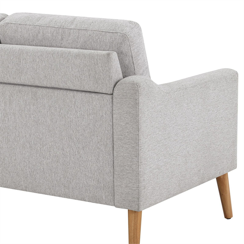 Light Gray Fabric Loveseat with Ottoman P148493