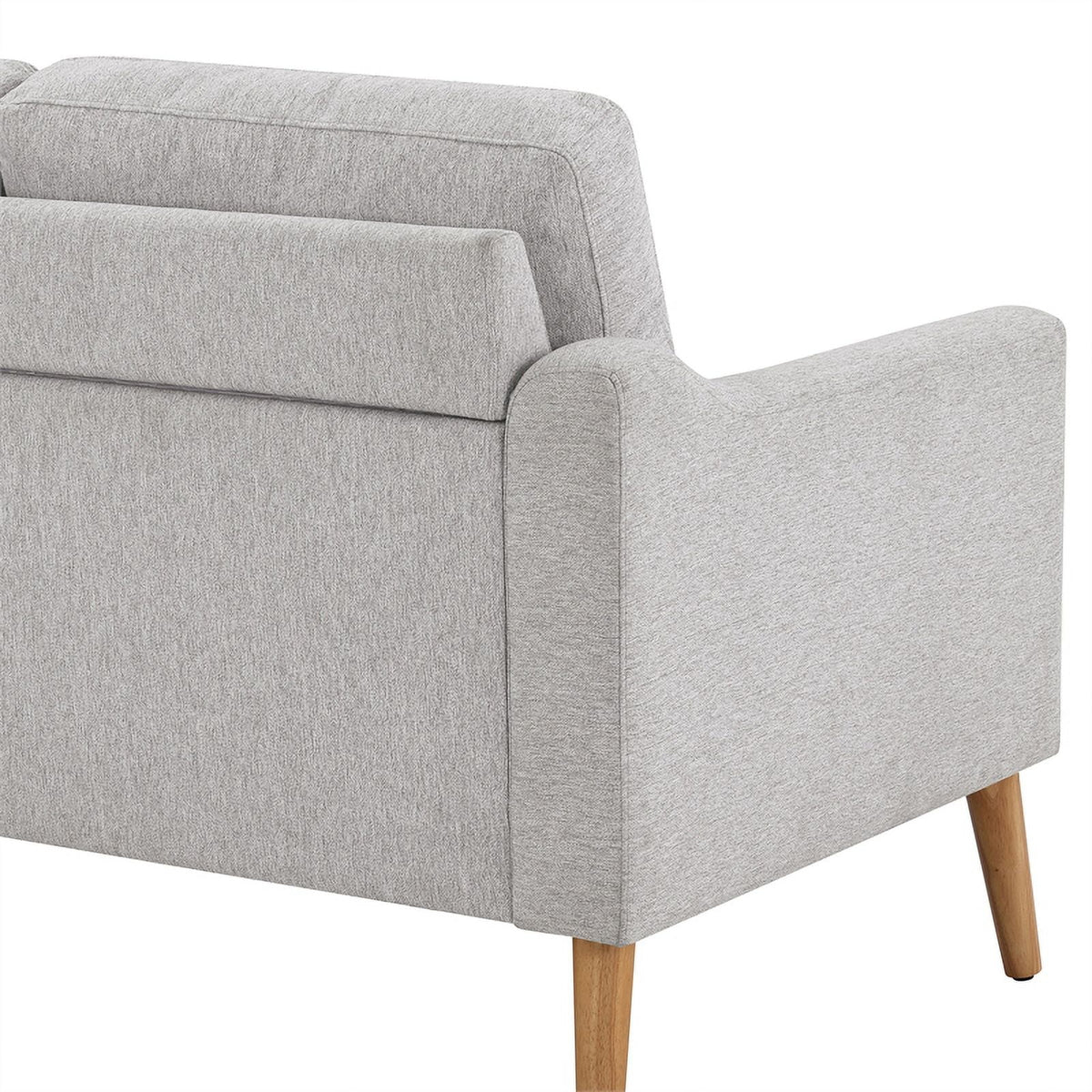 Light Gray Fabric Loveseat with Ottoman P148493
