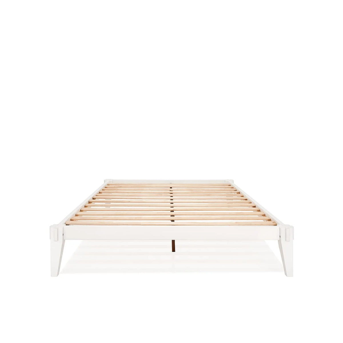 King Platform Bed Frame, No Headboard, Solid Wood, Walnut C840