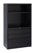 36 Inch Wide 3 Drawer Metal Lateral File Cabinet Black L60966