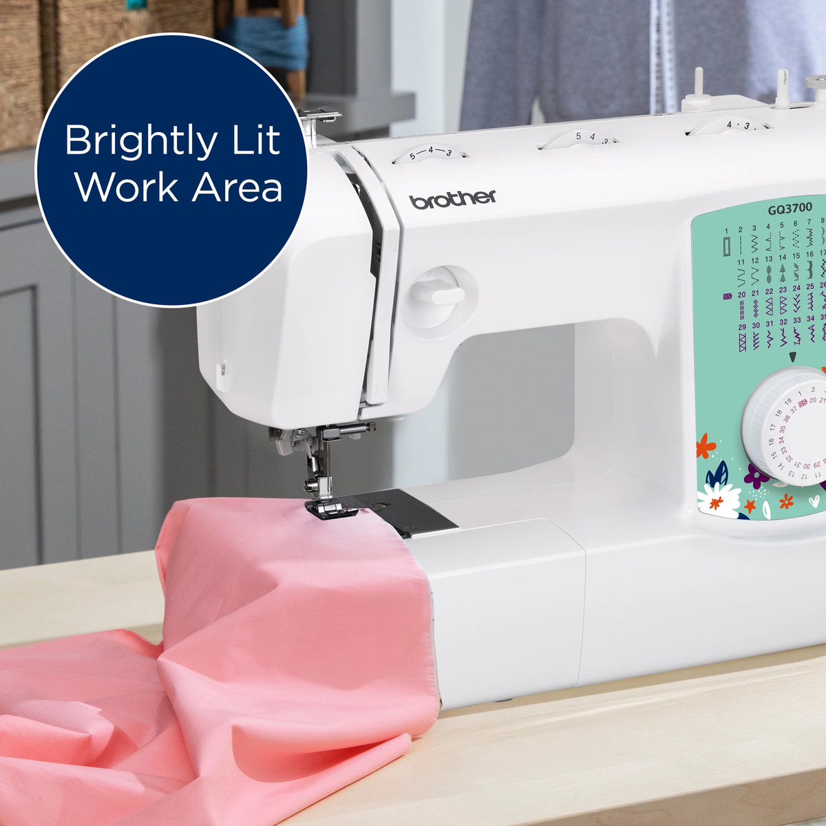 Sewing & Quilting Machine with Built-in Stitches & Wide Table Q605005