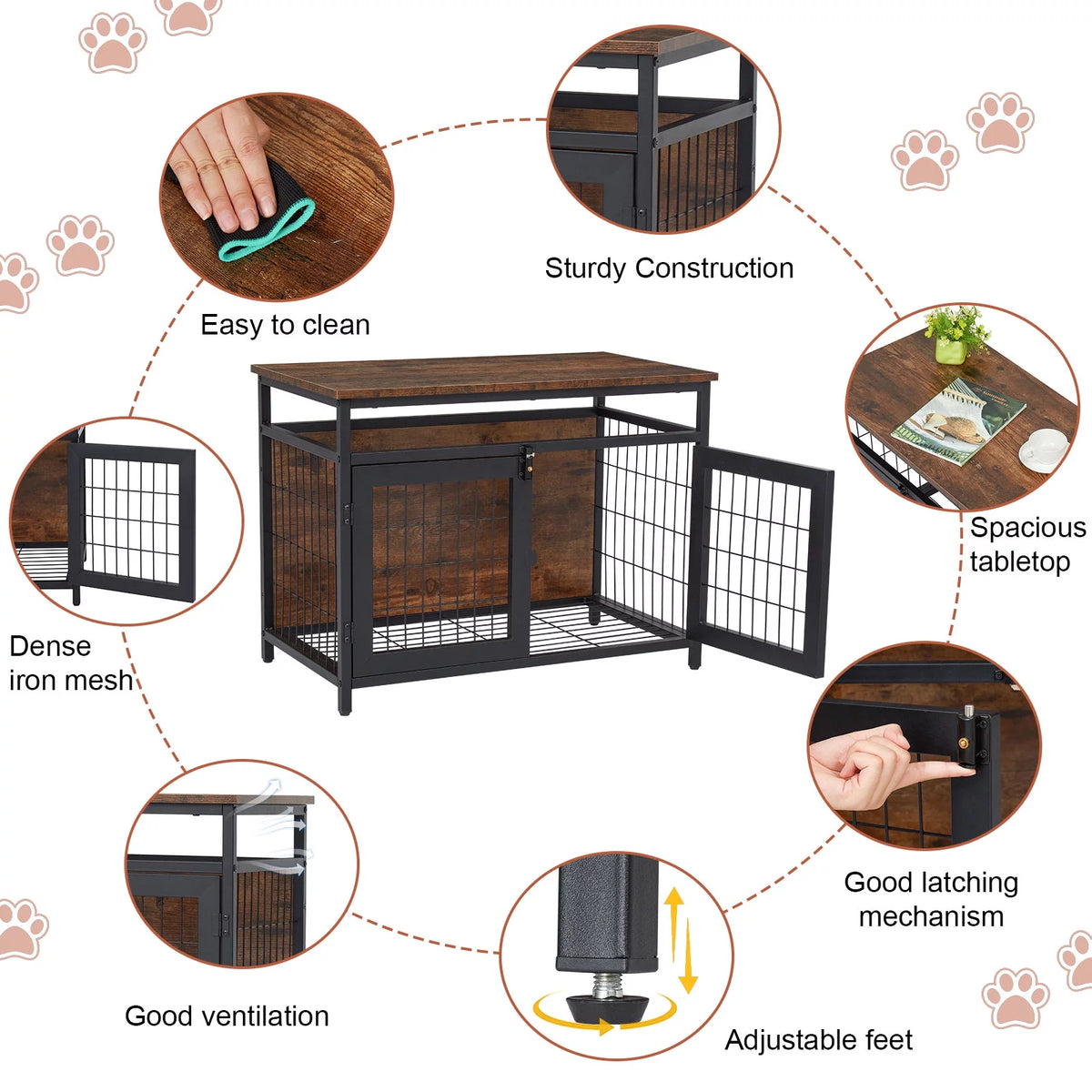 Dog Crate Furniture with Double Doors Z862299